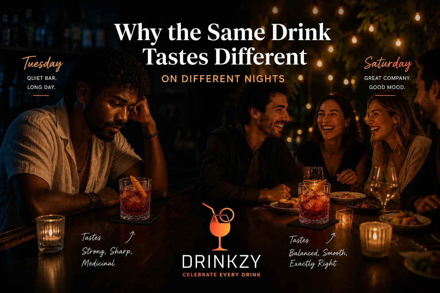 Why the same drink taste different on
different nights.